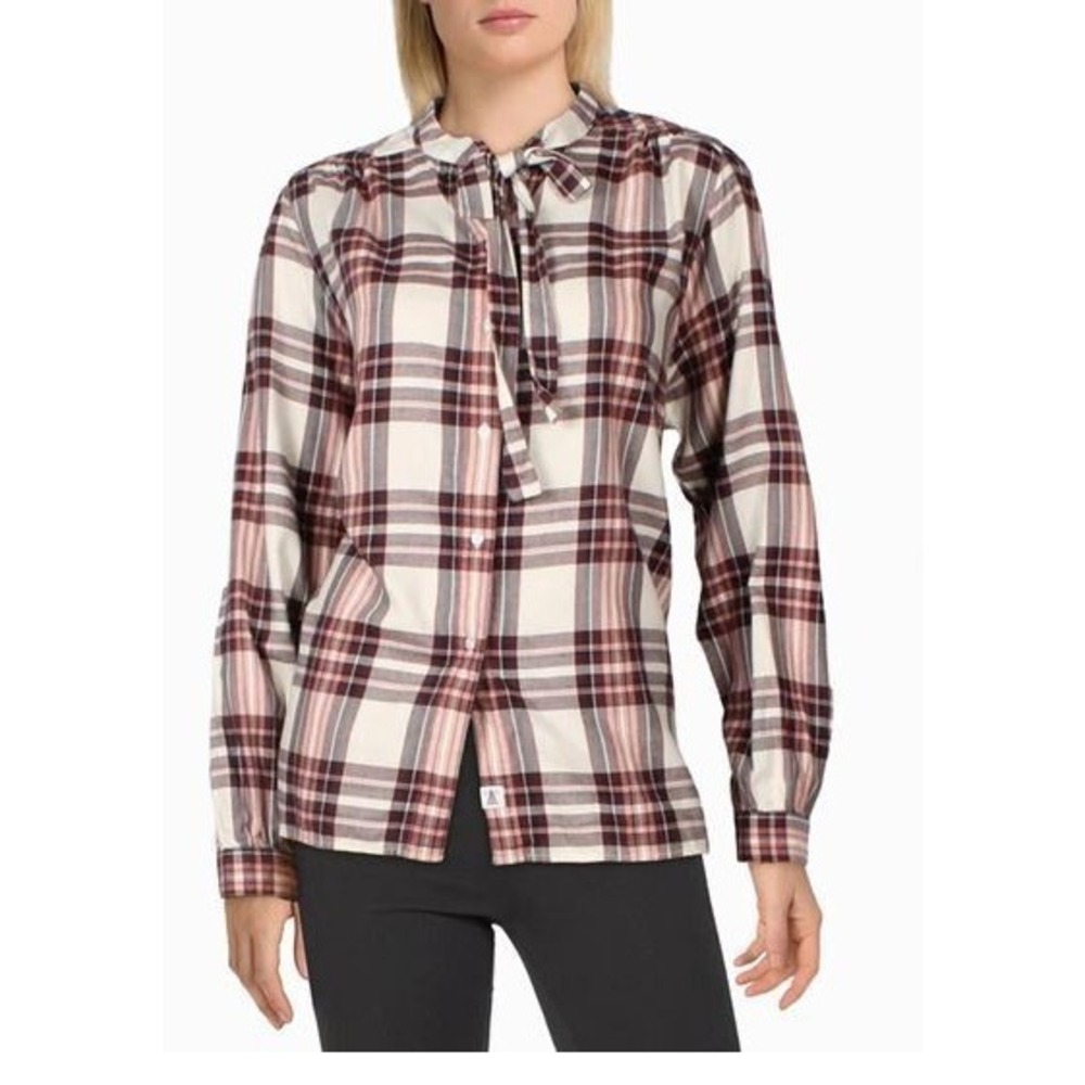 Barbour Shirt Check Pink Plaid Bow Neck US 14 LSH1441CR31